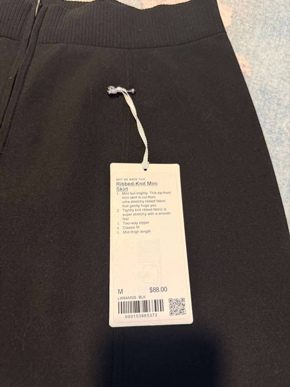 Lululemon Black Ribbed knit mini skirt - Picture 3 of 5
